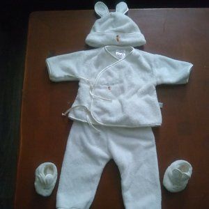 Soft, White, Bunny Outfit - Size 3 months  Bunnies By The Bay (Boys/Girls)